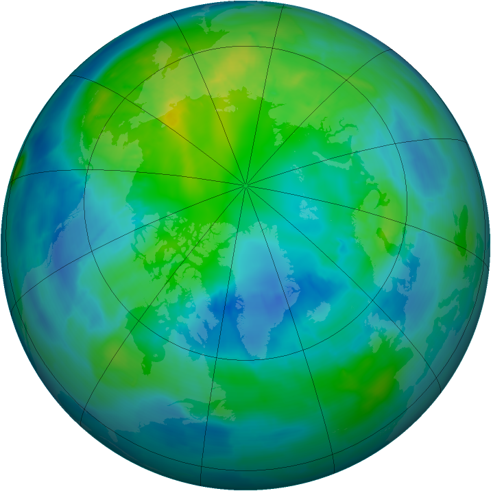 Arctic ozone map for 19 October 2013